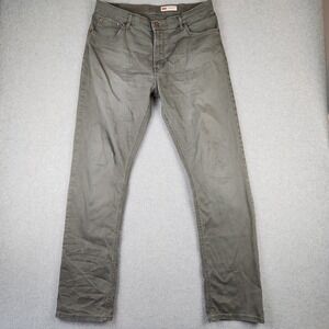 Wrangler Mens Straight Fit Pants Olive Green 5-Pocket Casual Workwear 34x32